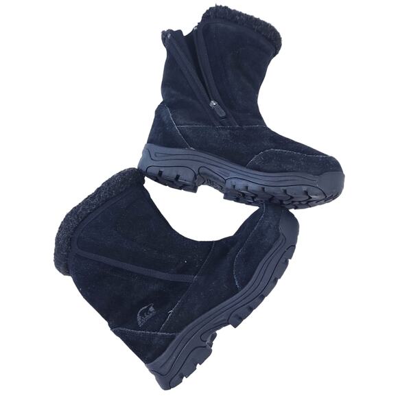Sorel Waterfall Black Suede Leather Winter Boots Women Sz 7, Thinsulate - Picture 5 of 8